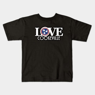 LOVE Cookeville Tennessee (white text) Kids T-Shirt